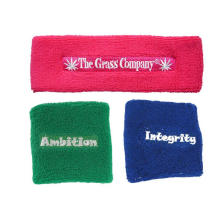 Wholesale No Minimum Manufacturer Custom Embroidery Logo Terry Cloth Sweatbands